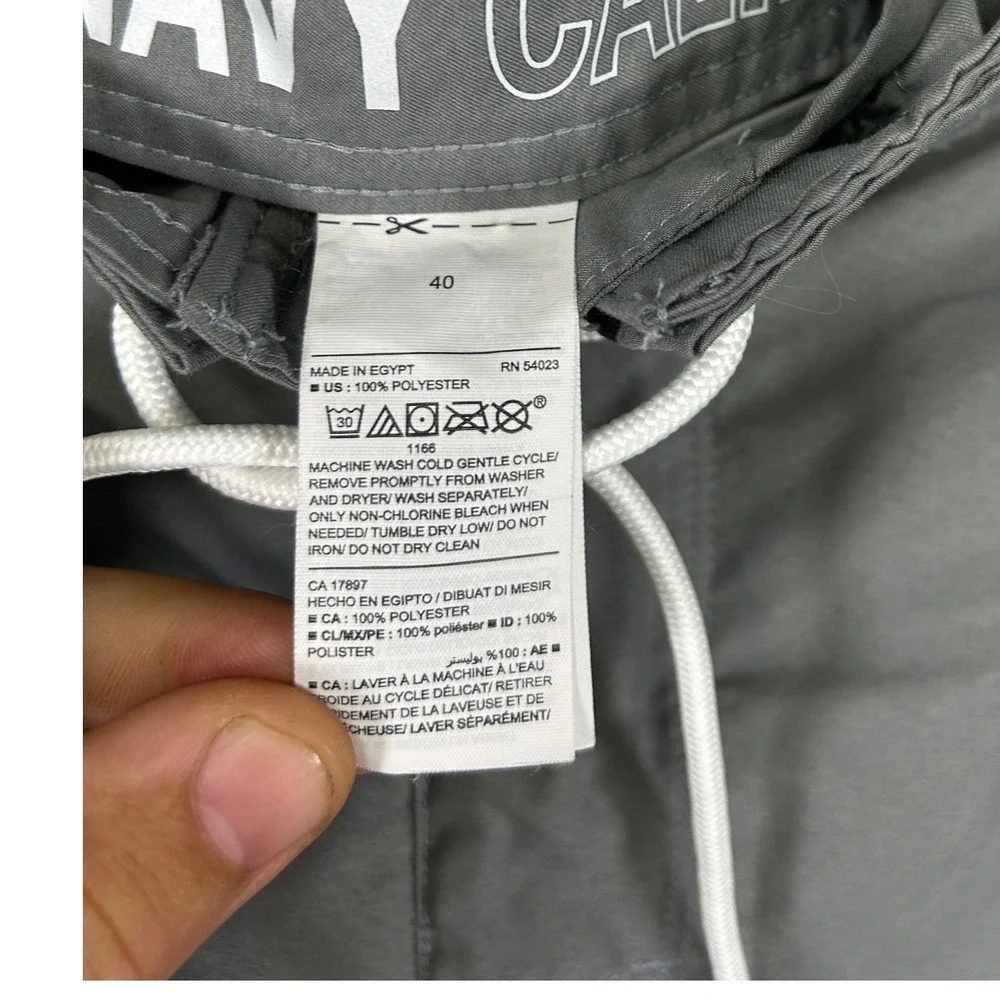 Surf Beach Old Navy Mens 40 Gray Board Shorts‎ White Piping Swim Trunks 6897